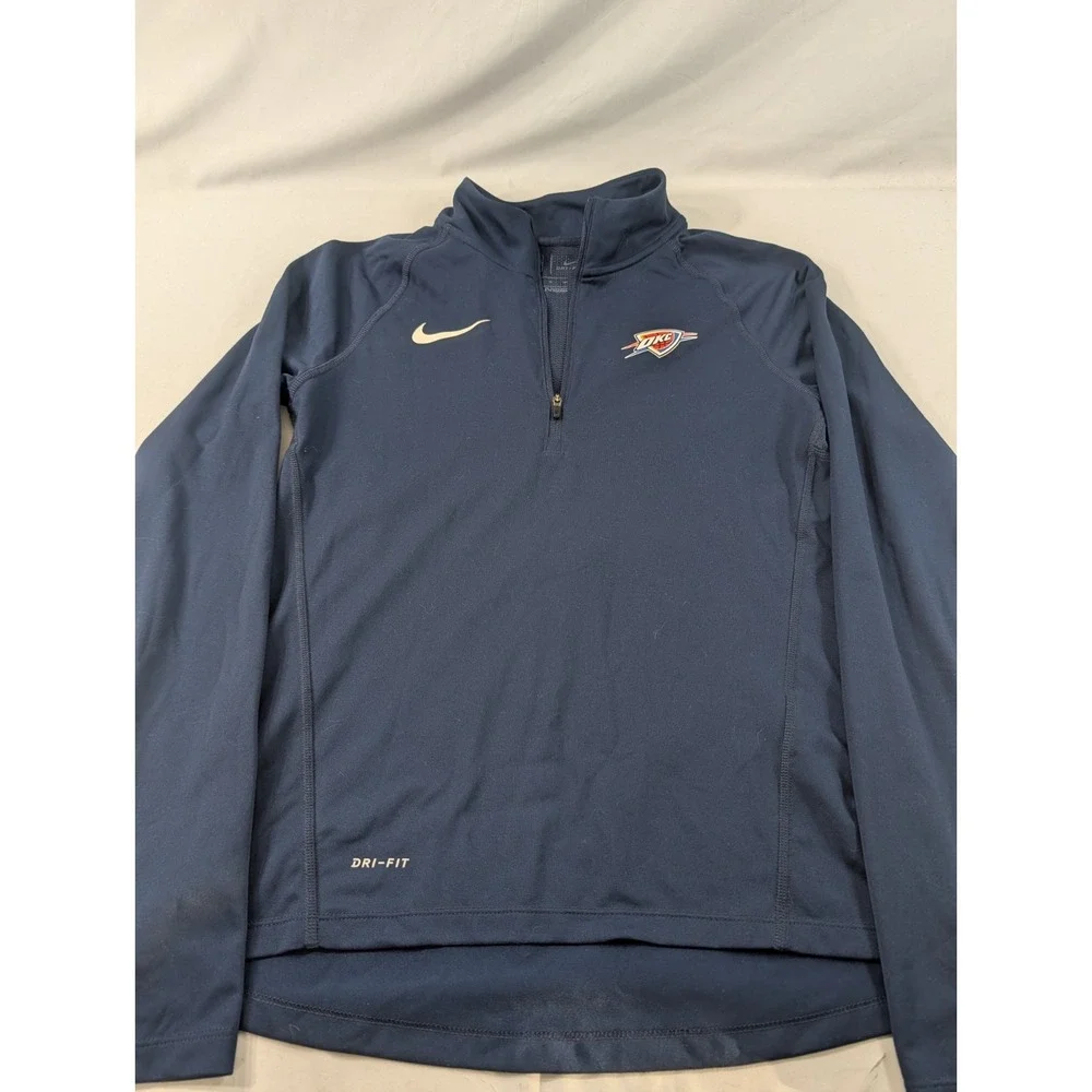 Nike Dri-FIT Quarter Zip Pullover Women's Small Blue OKC Thunder Athletic Top